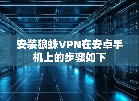 安装狼蛛VPN在安卓手机上的步骤如下 安装狼蛛VPN在安卓手机上的步骤如下