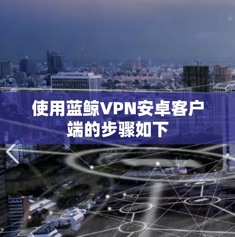 使用蓝鲸VPN安卓客户端的步骤如下