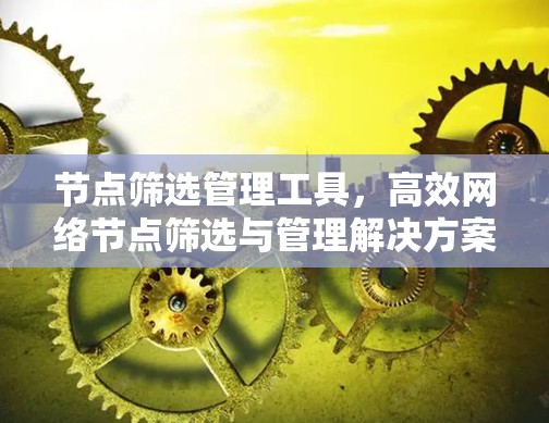 节点筛选管理工具,高效网络节点筛选与管理解决方案 节点筛选管理工具,高效网络节点筛选与管理解决方案