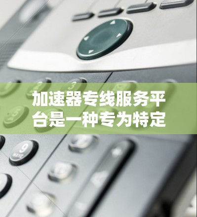 加速器专线服务平台是一种专为特定行业或应用场景设计的服务平台,旨在通过提供高性能的加速解决方案,帮助用户提升业务效率和性能。以下是关于加速器专线服务平台的详细解析 加速器专线服务平台是一种专为特定行业或应用场景设计的服务平台,旨在通过提供高性能的加速解决方案,帮助用户提升业务效率和性能。以下是关于加速器专线服务平台的详细解析