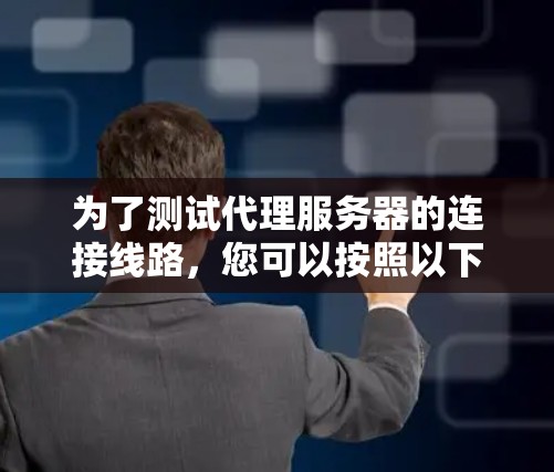 为了测试代理服务器的连接线路，您可以按照以下步骤进行