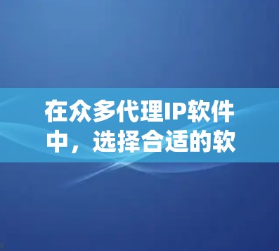 在众多代理IP软件中，选择合适的软件可以帮助你隐藏真实IP地址，保护隐私，或者绕过网络限制。以下是一些常见的代理IP软件推荐，供你参考