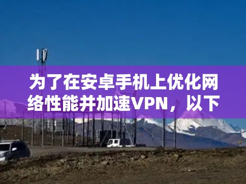 为了在安卓手机上优化网络性能并加速VPN，以下是详细的步骤指南